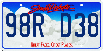 SD license plate 98RD38