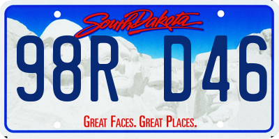 SD license plate 98RD46