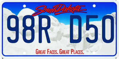 SD license plate 98RD50