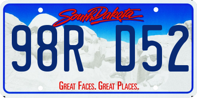 SD license plate 98RD52