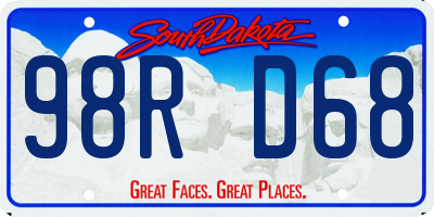 SD license plate 98RD68