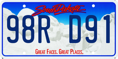 SD license plate 98RD91