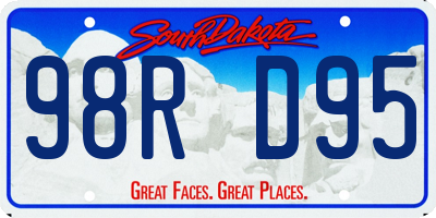 SD license plate 98RD95
