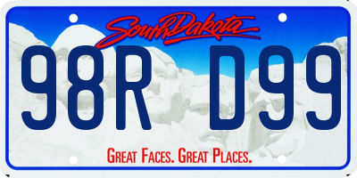 SD license plate 98RD99