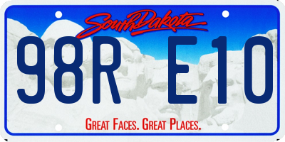 SD license plate 98RE10