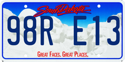 SD license plate 98RE13