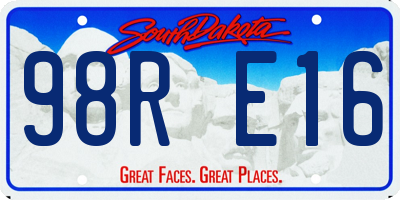 SD license plate 98RE16
