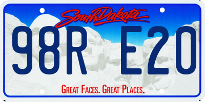 SD license plate 98RE20