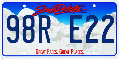 SD license plate 98RE22