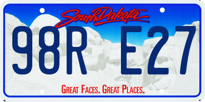 SD license plate 98RE27