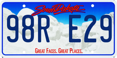 SD license plate 98RE29