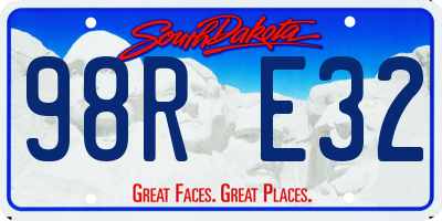 SD license plate 98RE32