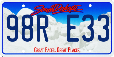 SD license plate 98RE33
