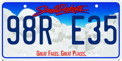 SD license plate 98RE35