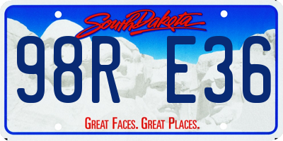 SD license plate 98RE36