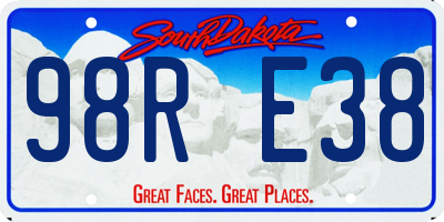 SD license plate 98RE38
