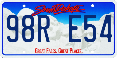 SD license plate 98RE54