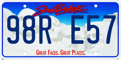 SD license plate 98RE57