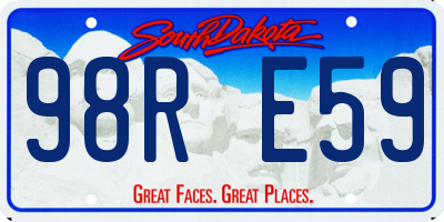 SD license plate 98RE59