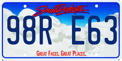 SD license plate 98RE63