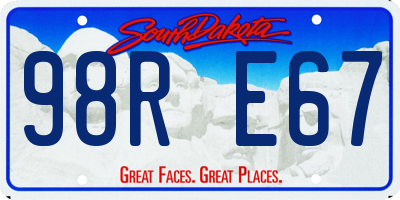 SD license plate 98RE67