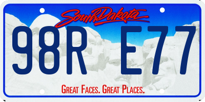 SD license plate 98RE77