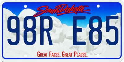 SD license plate 98RE85