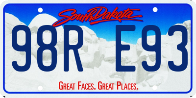 SD license plate 98RE93