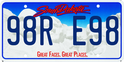 SD license plate 98RE98
