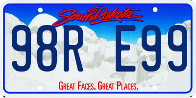 SD license plate 98RE99