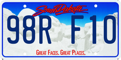 SD license plate 98RF10