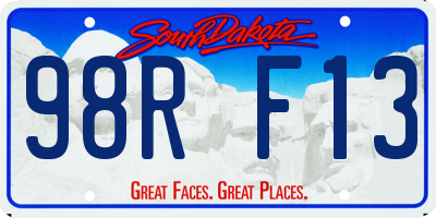 SD license plate 98RF13