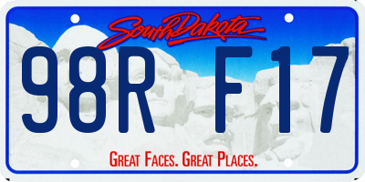 SD license plate 98RF17
