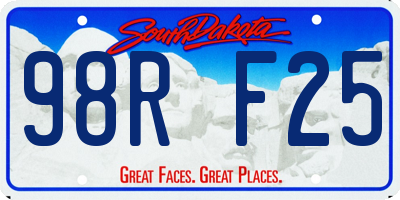 SD license plate 98RF25