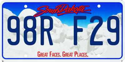 SD license plate 98RF29