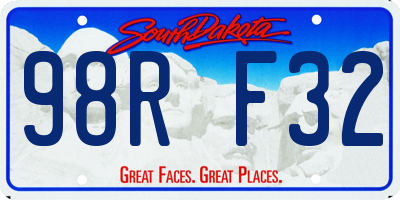 SD license plate 98RF32