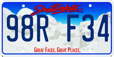 SD license plate 98RF34