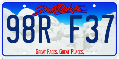 SD license plate 98RF37
