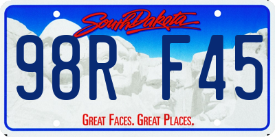 SD license plate 98RF45