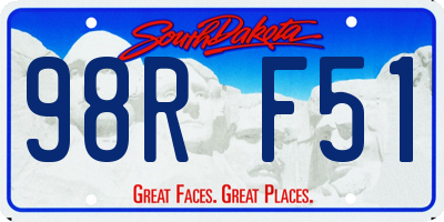 SD license plate 98RF51