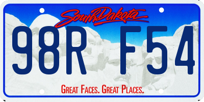 SD license plate 98RF54
