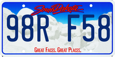 SD license plate 98RF58