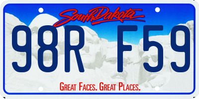 SD license plate 98RF59