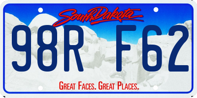 SD license plate 98RF62