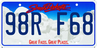 SD license plate 98RF68