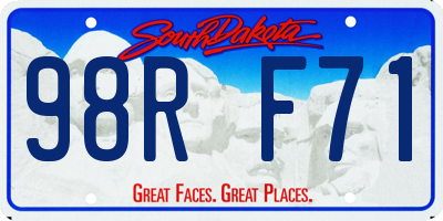 SD license plate 98RF71