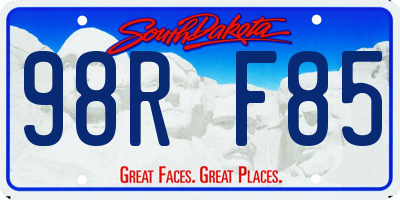 SD license plate 98RF85