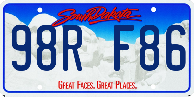 SD license plate 98RF86