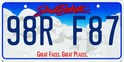 SD license plate 98RF87