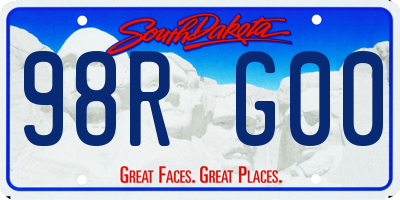SD license plate 98RG00